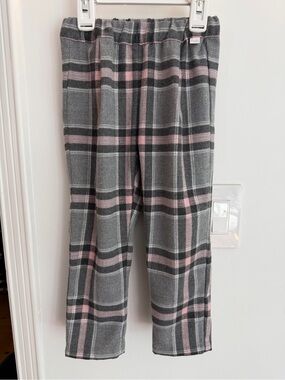 Il Gufo Gray and Pink Plaid Pants